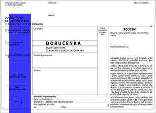 Doručenka DORUGOV 155 (správní řád) - modrý pruh