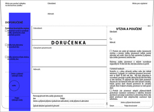 Doručenka DORUGOV 155 (MFČR) - modrý pruh